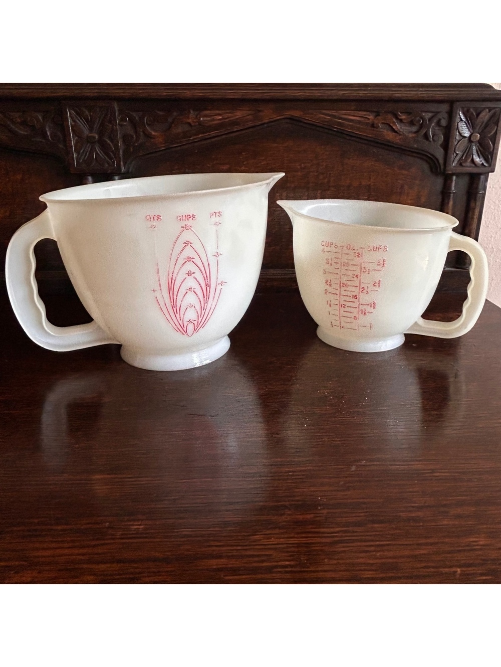Vintage Tupperware Mix-N-Store Batter Bowl Set 4-Cup & 8-Cup Retro Kitchen